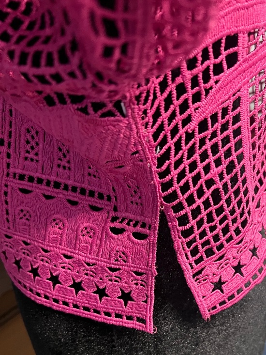 FARM Rio Pink Alucina Luz Guipire Crop Top M - Picture 11 of 11